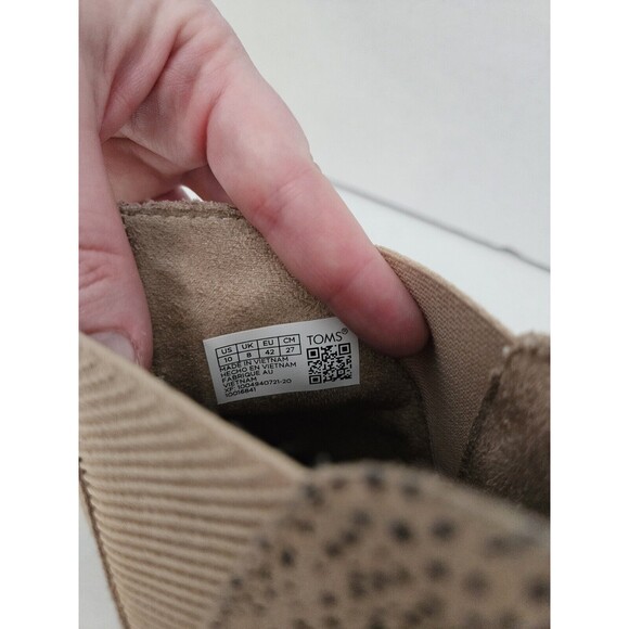 Women's TOMS Desert Tan And Grey Pebble Suede Kelsey Wedge Bootie Size 10 NWOB - Picture 7 of 8